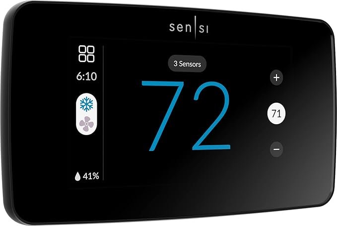 ensi Touch 2 Smart Thermostat with Touchscreen Color Display, 100 Years of Expertise, Programmable, Wi-Fi, Data Privacy, Easy DIY,